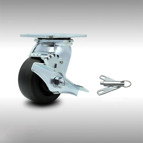 4 Inch SS Polyolefin Caster with Roller Bearing and Brake/Swivel Lock SCC